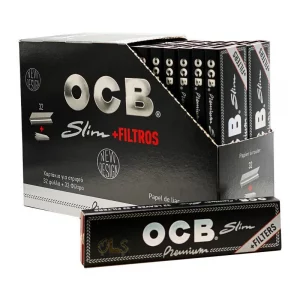 OCB Kingsize Slim Premium Rolling Papers & Tips - Box of 32
