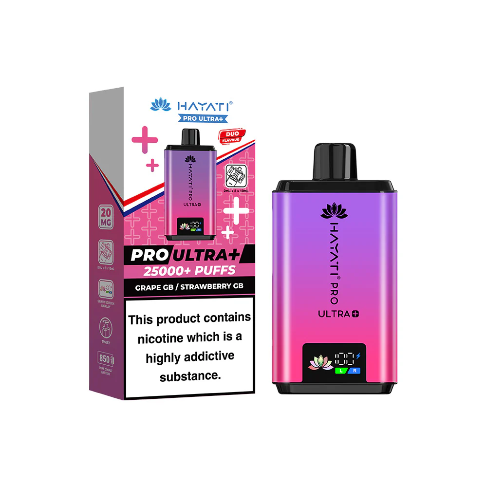 Hayati pro ultra+ 25000+ puff Grape gb strawberry gb