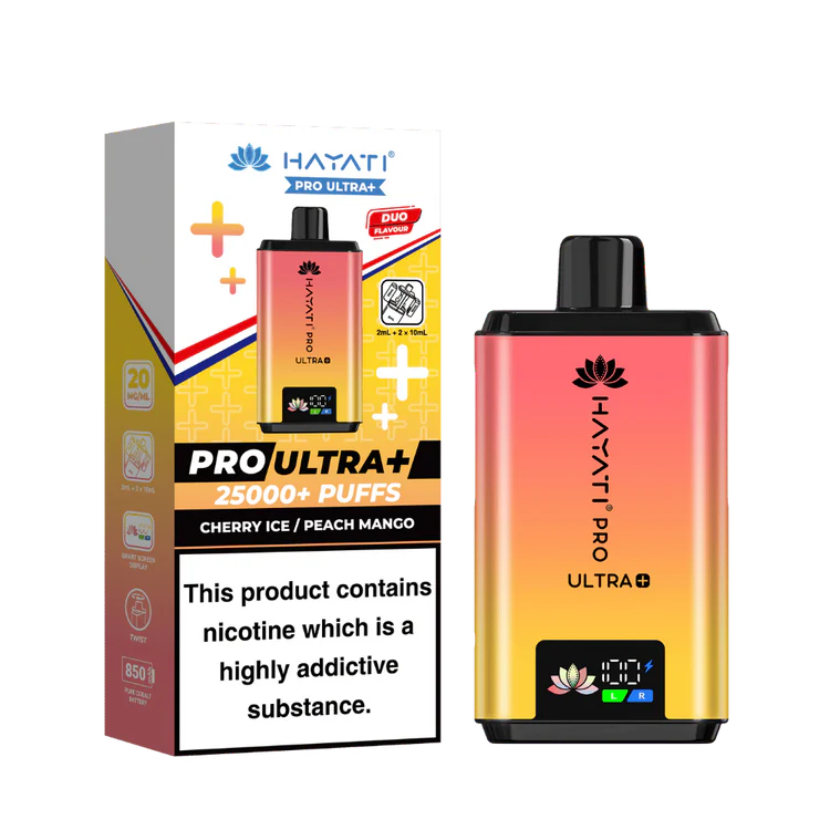 Hayati pro ultra+ 25000+ puff Cherry ice /peach mango