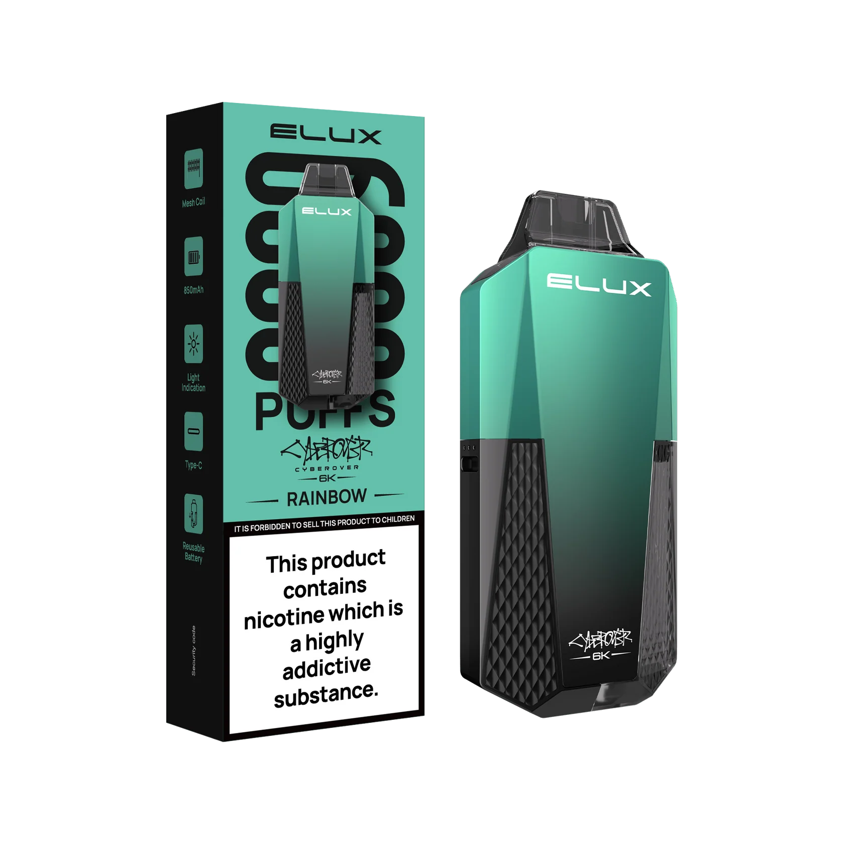 Elux cyberover 6k refill pod kit Rainbow