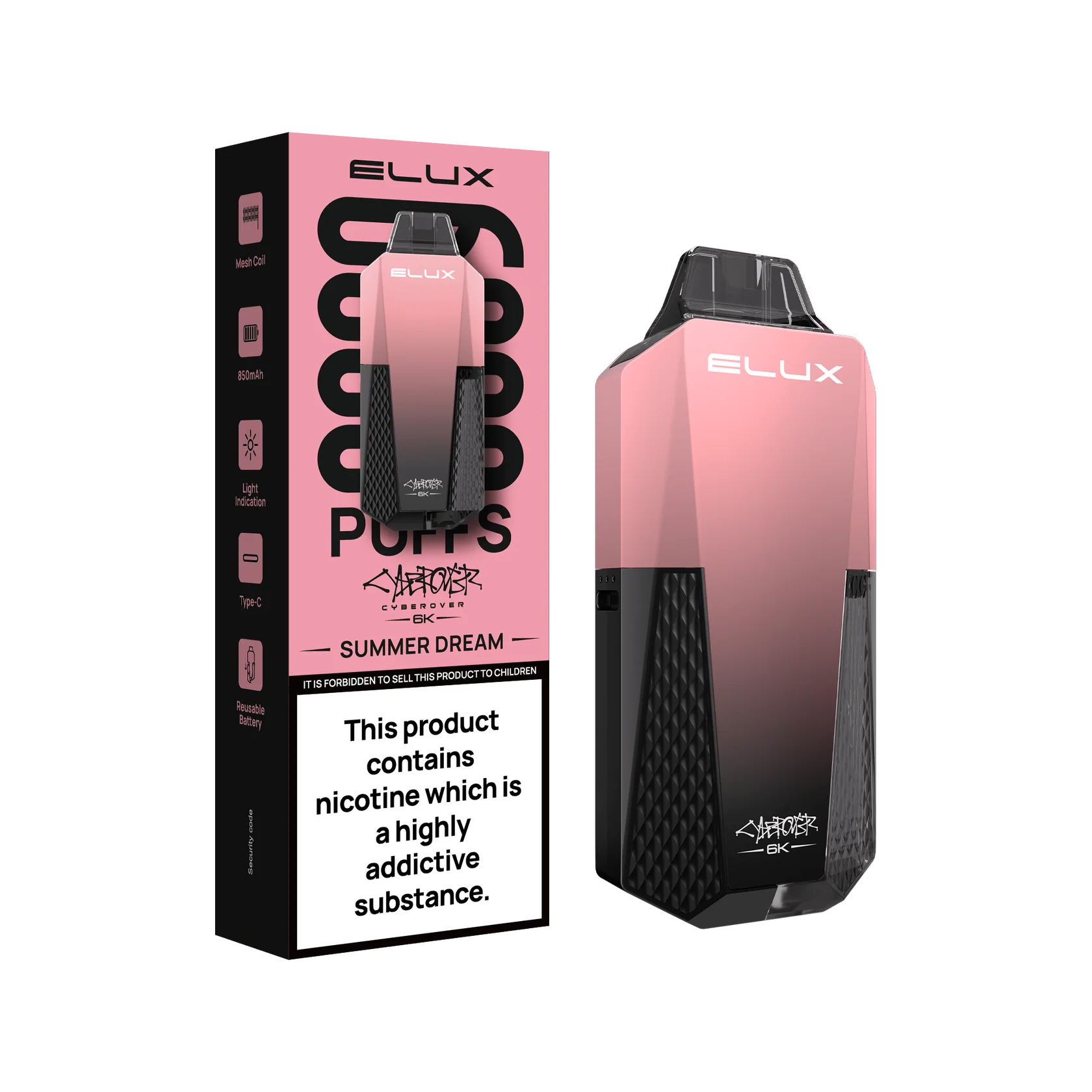 Elux cyberover 6k refill pod kit Summer dream