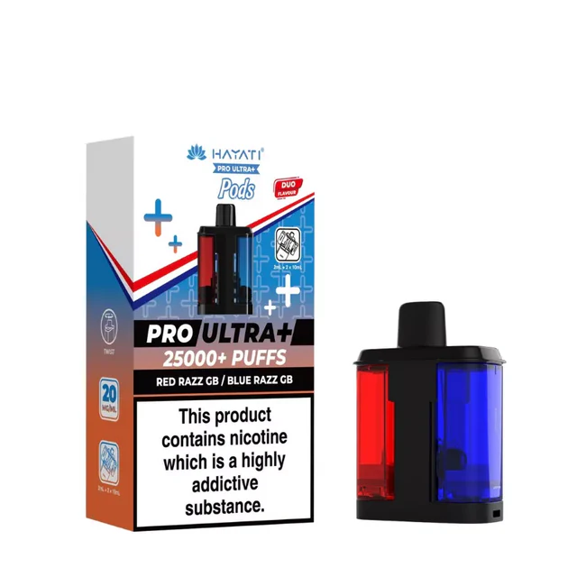 Hayati pro ultra+ 25k pods Red razz gb / blue razz gb
